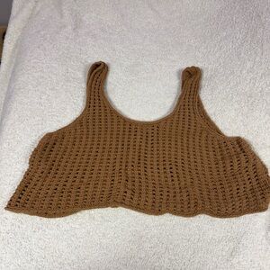 Brown Crochet Women's Top